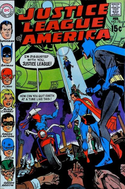 Couverture de JUSTICE LEAGUE OF AMERICA (1960) #78 - par Gil Kane - lecubeacomics.com
