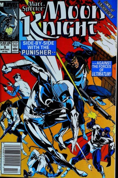Couverture de MARC SPECTOR - MOON KNIGHT (1989) #9 - par Sal Velluto - lecubeacomics.com