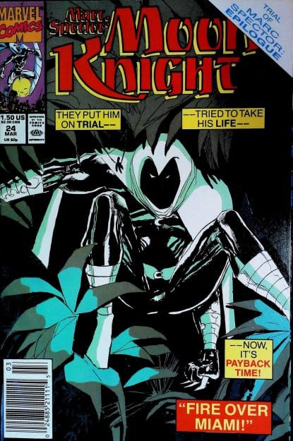 Couverture de MARC SPECTOR - MOON KNIGHT (1989) #24 - par Denys Cowan - lecubeacomics.com