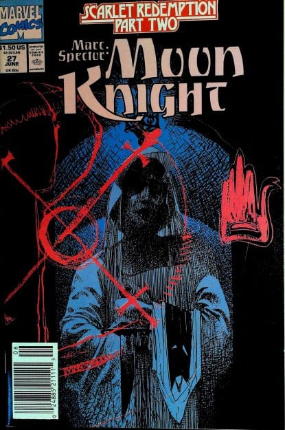 Couverture de MARC SPECTOR - MOON KNIGHT (1989) #27 - par Bill Sienkiewicz - lecubeacomics.com