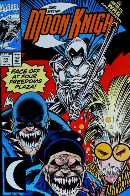 Couverture de MARC SPECTOR - MOON KNIGHT (1989) #43 - par Gary Kwapisz - lecubeacomics.com
