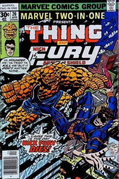 Couverture de MARVEL TWO-IN-ONE (1974) #26 - par Ron Wilson - lecubeacomics.com