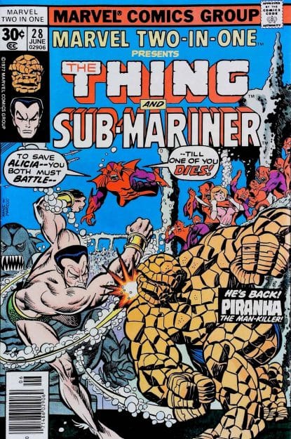 Couverture de MARVEL TWO-IN-ONE (1974) #28 - par Gil Kane - lecubeacomics.com