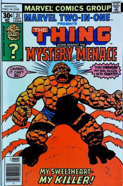 Couverture de MARVEL TWO-IN-ONE (1974) #31 - par Ron Wilson - lecubeacomics.com
