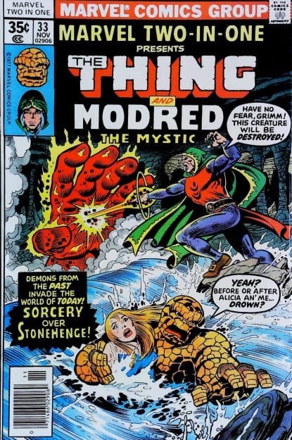 Couverture de MARVEL TWO-IN-ONE (1974) #33 - par George Perez - lecubeacomics.com