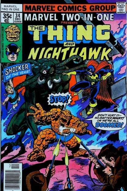 Couverture de MARVEL TWO-IN-ONE (1974) #34 - par John Buscema - lecubeacomics.com
