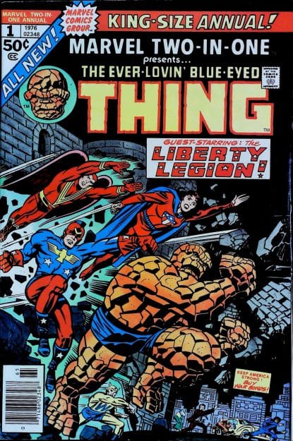 Couverture de MARVEL TWO-IN-ONE (1974) ANNUAL #1 - par Jack Kirby - lecubeacomics.com