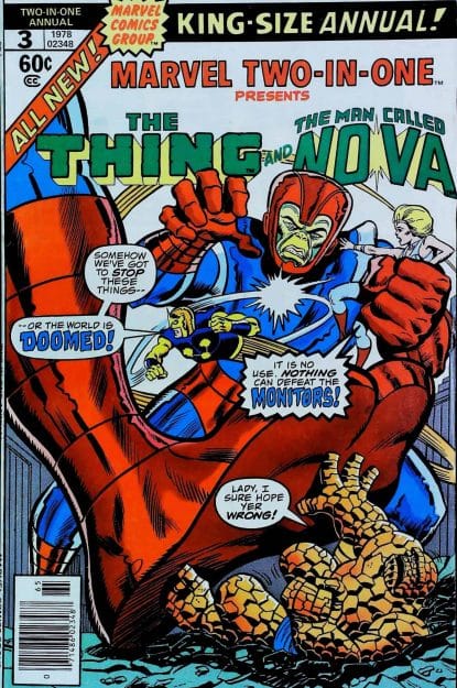 Couverture de MARVEL TWO-IN-ONE (1974) ANNUAL #3 - par Ron Wilson - lecubeacomics.com
