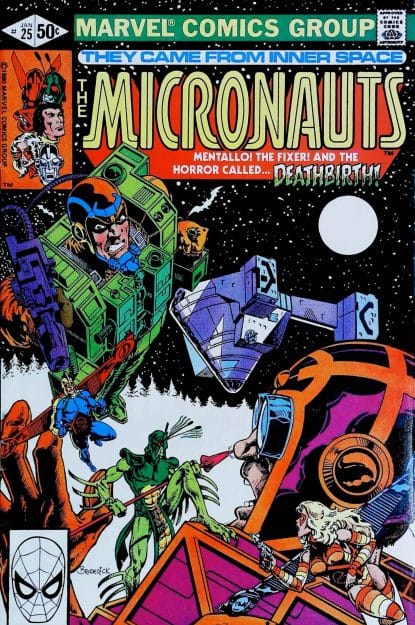 Couverture de MICRONAUTS (1979) #25 - par Pat Broderick - lecubeacomics.com