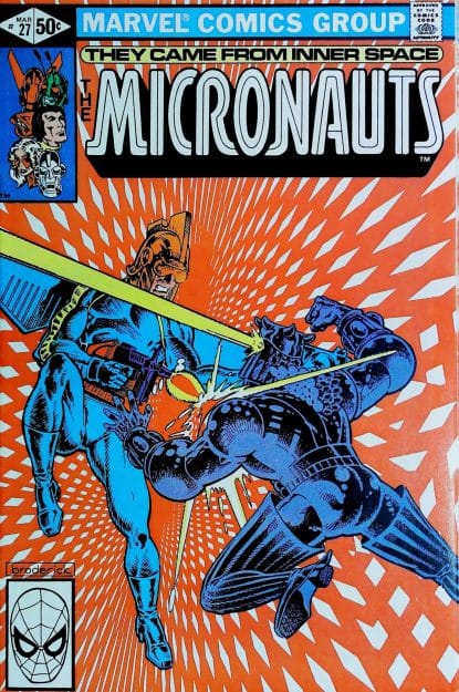 Couverture de MICRONAUTS (1979) #27 - par Pat Broderick - lecubeacomics.com