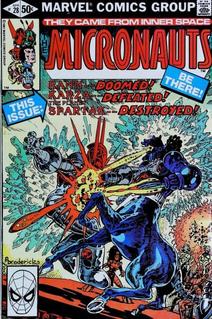 Couverture de MICRONAUTS (1979) #28 - par Pat Broderick - lecubeacomics.com
