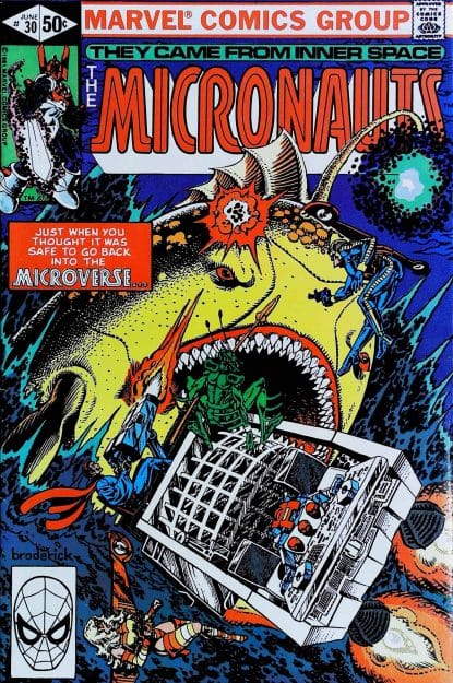 Couverture de MICRONAUTS (1979) #30 - par Pat Broderick - lecubeacomics.com