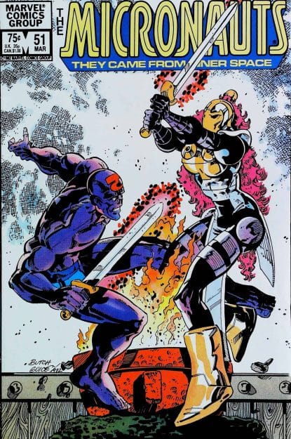 Couverture de MICRONAUTS (1979) #51 - par Butch Guice - lecubeacomics.com