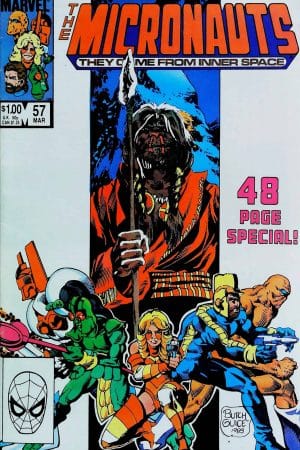 Couverture de MICRONAUTS (1979) #57 - par Butch Guice - lecubeacomics.com