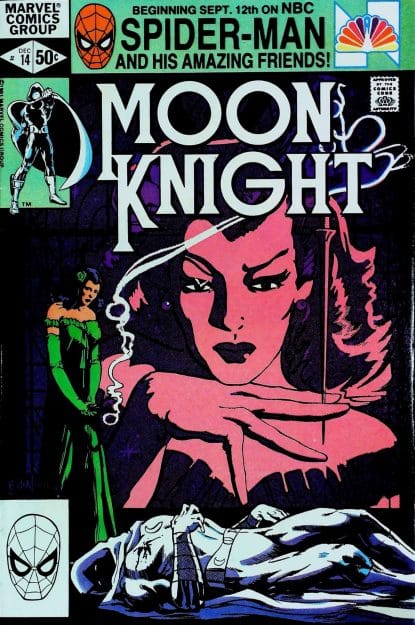 Couverture de MOON KNIGHT (1980) #14 - par Bill Sienkiewicz - lecubeacomics.com