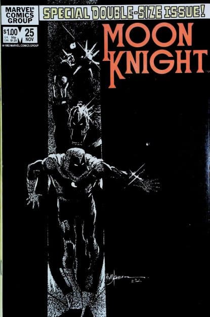 Couverture de MOON KNIGHT (1980) #25 - par Bill Sienkiewicz - lecubeacomics.com