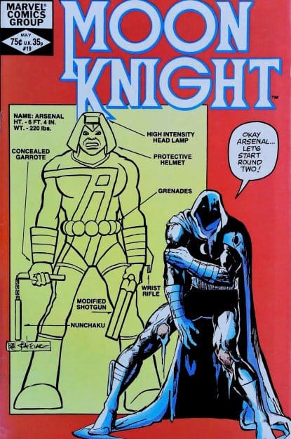 Couverture de MOON KNIGHT (1980) #19 - par Bill Sienkiewicz - lecubeacomics.com
