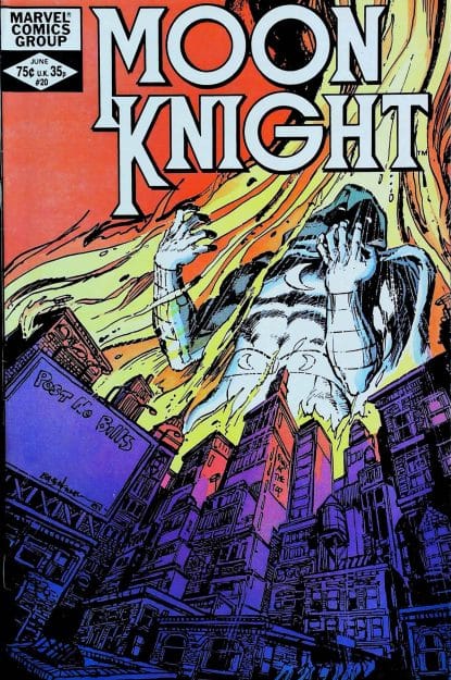 Couverture de MOON KNIGHT (1980) #20 - par Bill Sienkiewicz - lecubeacomics.com