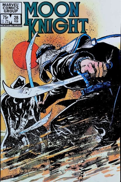 Couverture de MOON KNIGHT (1980) #28 - par Bill Sienkiewicz - lecubeacomics.com