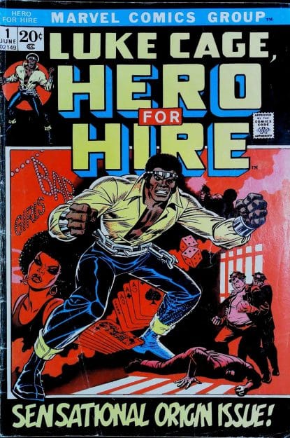 Couverture de LUKE CAGE HERO FOR HIRE (1972) #1 - par John Romita Sr - lecubeacomics.com