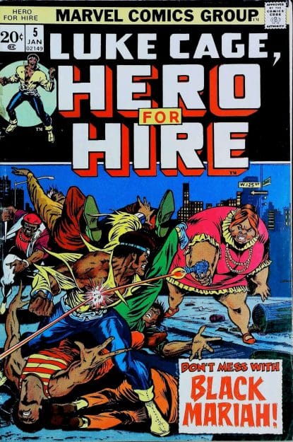 Couverture de LUKE CAGE HERO FOR HIRE (1972) #5 - par Billy Graham - lecubeacomics.com
