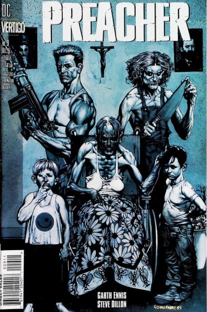 Couverture de PREACHER (1995) #9 - par Glenn Fabry - lecubeacomics.com