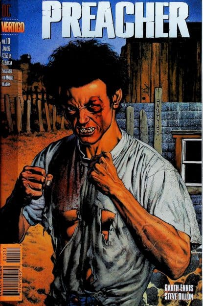 Couverture de PREACHER (1995) #10 - par Glenn Fabry - lecubeacomics.com