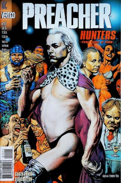 Couverture de PREACHER (1995) #15 - par Glenn Fabry - lecubeacomics.com