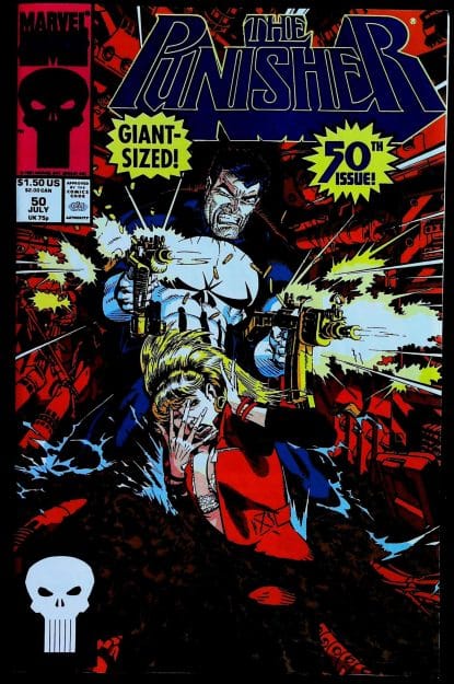 Couverture de PUNISHER (1987) #50 - par Michael Golden - lecubeacomics.com