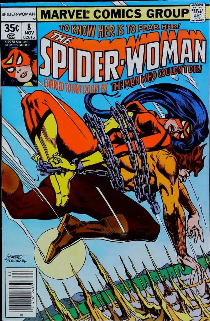 Spider-Woman #8, vue de l'exemplaire