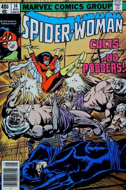 Couverture de SPIDER-WOMAN (1978) #14 - par Bill Sienkiewicz - lecubeacomics.com