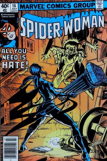 Couverture de SPIDER-WOMAN (1978) #16 - par Bill Sienkiewicz - lecubeacomics.com