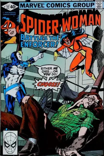 Couverture de SPIDER-WOMAN (1978) #27 - par Bill Sienkiewicz - lecubeacomics.com