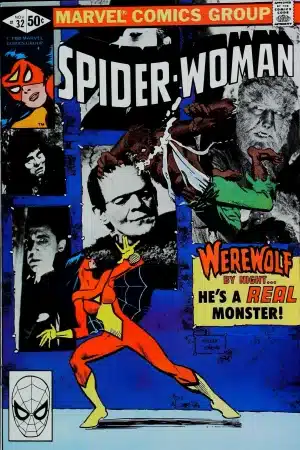 Couverture de SPIDER-WOMAN (1978) #32 - par Frank Miller - lecubeacomics.com