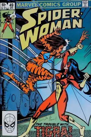 Couverture de SPIDER-WOMAN (1978) #49 - par Brian Postman - lecubeacomics.com