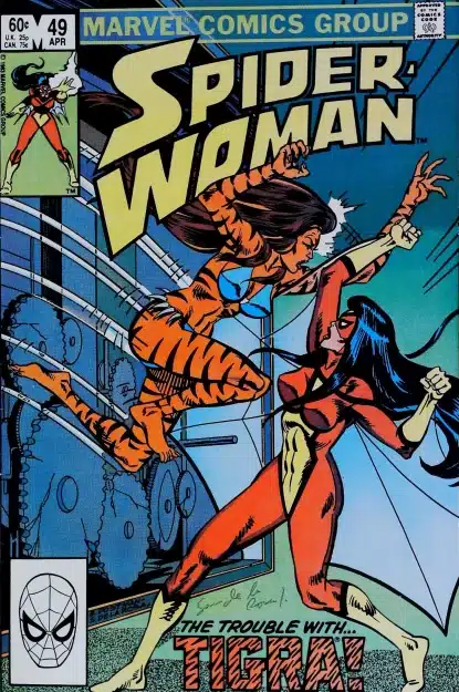 Couverture de SPIDER-WOMAN (1978) #49 - par Brian Postman - lecubeacomics.com