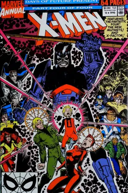 Couverture de UNCANNY X-MEN (1963) ANNUAL #14 - par Art Adams - lecubeacomics.com