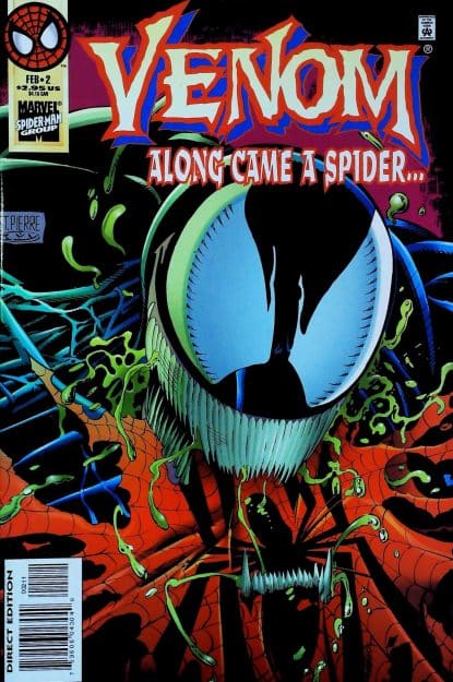 Couverture de VENOM : ALONG CAME A SPIDER #2 - par Joe St. Pierre - lecubeacomics.com