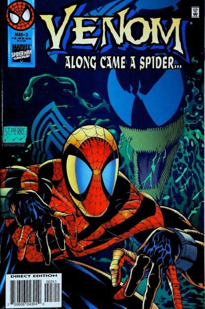Couverture de VENOM : ALONG CAME A SPIDER #3 - par Joe St. Pierre - lecubeacomics.com