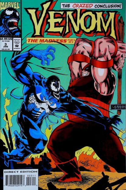 Couverture de VENOM : THE MADNESS #3 - par Kelley Jones - lecubeacomics.com