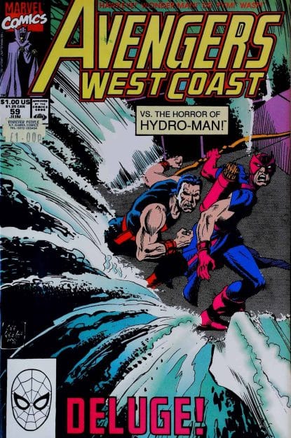 Couverture de AVENGERS WEST COAST (1985) #59 - par Lee Weeks - lecubeacomics.com