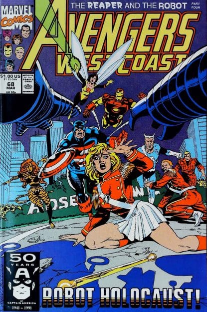 Couverture de AVENGERS WEST COAST (1985) #68 - par Paul Ryan - lecubeacomics.com