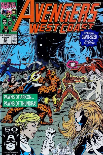 Couverture de AVENGERS WEST COAST (1985) #75 - par Herb Trimpe - lecubeacomics.com