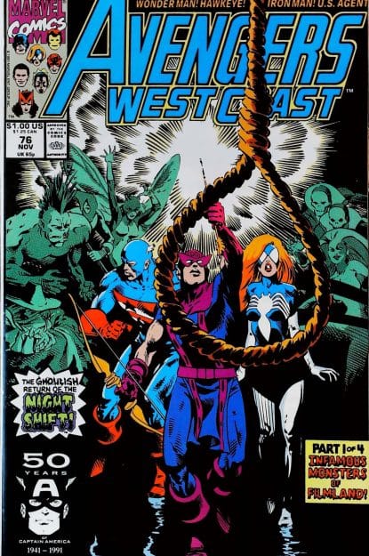 Couverture de AVENGERS WEST COAST (1985) #76 - par Tom Morgan - lecubeacomics.com