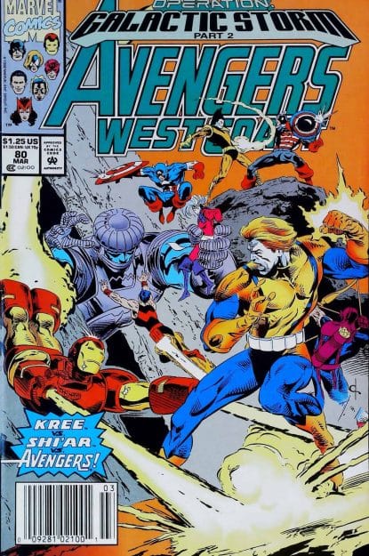 Couverture de AVENGERS WEST COAST (1985) #80 - par David Ross - lecubeacomics.com