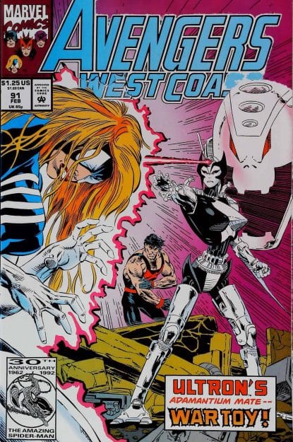 Couverture de AVENGERS WEST COAST (1985) #91 - par Timothy Dzon - lecubeacomics.com