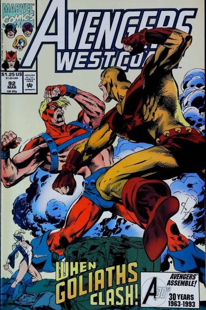 Couverture de AVENGERS WEST COAST (1985) #92 - par Timothy Dzon - lecubeacomics.com