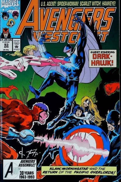 Couverture de AVENGERS WEST COAST (1985) #93 - par Timothy Dzon - lecubeacomics.com