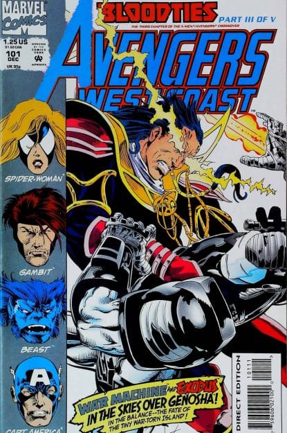 Couverture de AVENGERS WEST COAST (1985) #101 - par Timothy Dzon - lecubeacomics.com