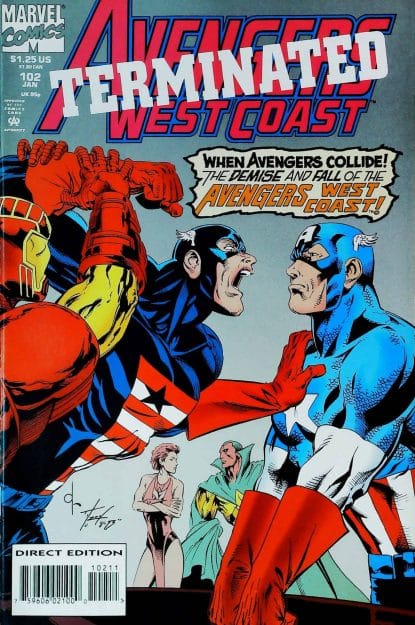 Couverture de AVENGERS WEST COAST (1985) #102 - par Timothy Dzon - lecubeacomics.com